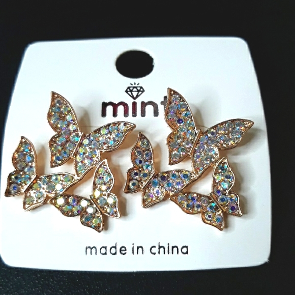 Butterfly Post Earrings - Picture 2 of 9